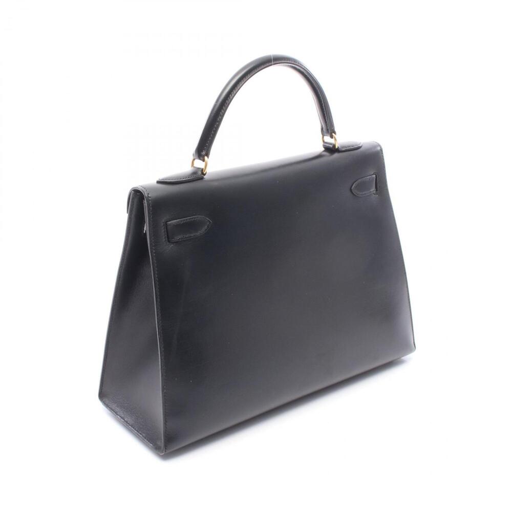 Hermes Kelly 32, 2-way handbag, calfskin (box calf leather), black. - Picture 2 of 13